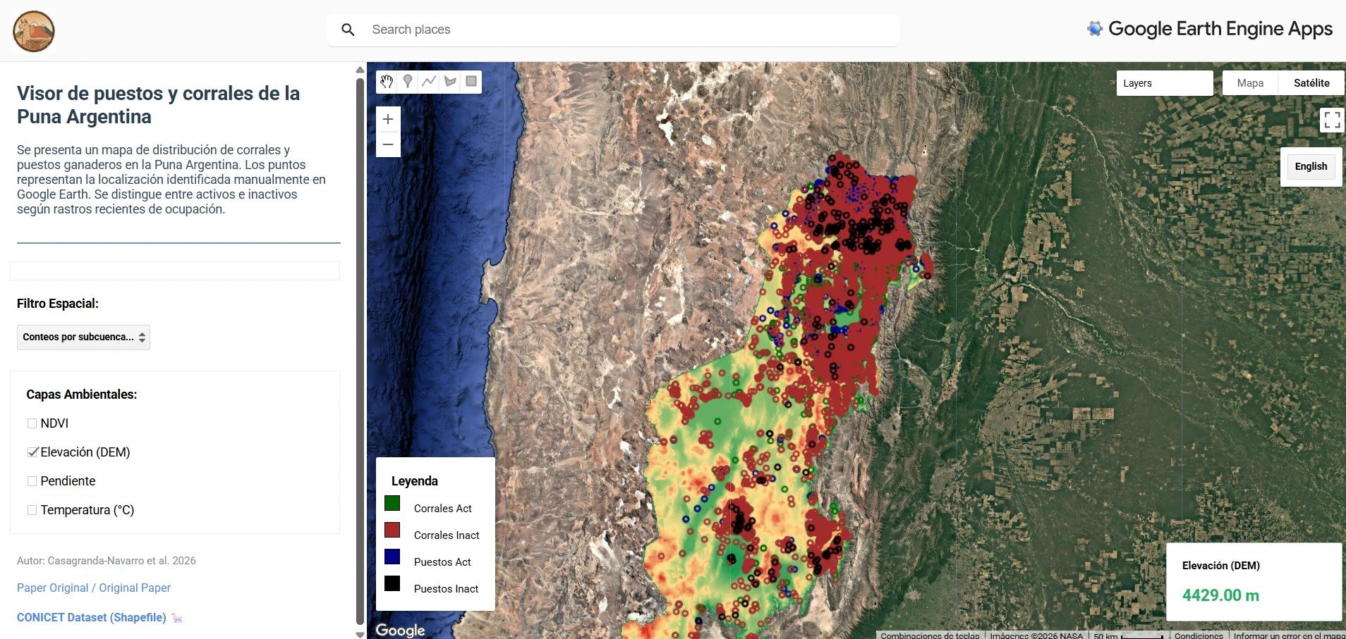Visor de puestos y corrales de la Puna Argentina